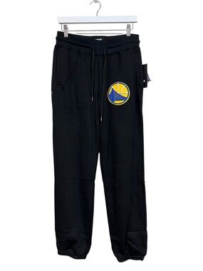 Unk NBA Gold State Warrior Cotton Blend Mens Black Sweatpants Size Medium NWT